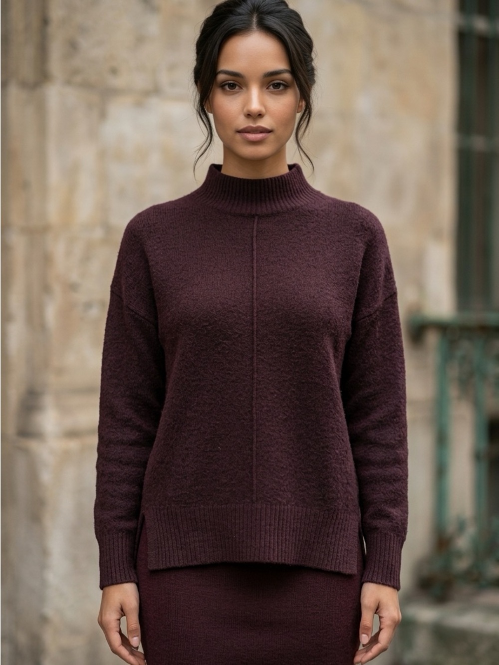 Nanette Lepore Elegant Classic Brown Long Sleeve Sweater in size S